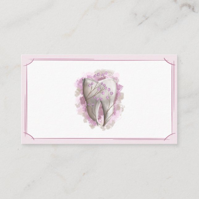 Tandvård. Dentist/tandassistent. Mall Visitkort (Baksida)