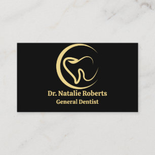 Tandvård Elegant Guld Tandvård Logotyp Dentist Tidsbeställning Kort