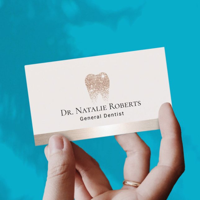 Tandvård Elegant Guld Tandvård Logotyp Dentist Tidsbeställning Kort (Skapare uppladdad)