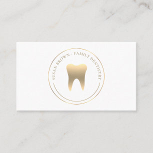 Tandvård Guld Teth Logotyp Visitkort