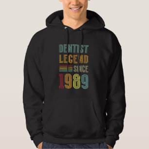 Tandvård Legend 1989 36 år Doktor 36:e födelsedage Hoodie