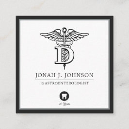 Tandvård| Minsta svarta| Grått Gräns Fyrkantigt Visitkort