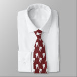 Tandvård röda Burgundy för tandläkarevittänder Slips<br><div class="desc">Burgundy för tandvård för tandläkarevittänder röd Tie.</div>