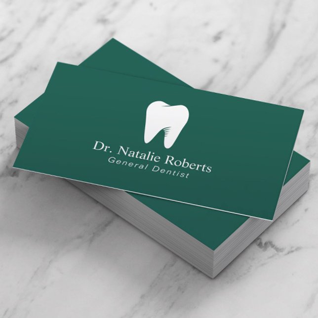 Tandvård Tand Logotyp Plain Teal Grönt Dentist Tidsbeställning Kort (Skapare uppladdad)