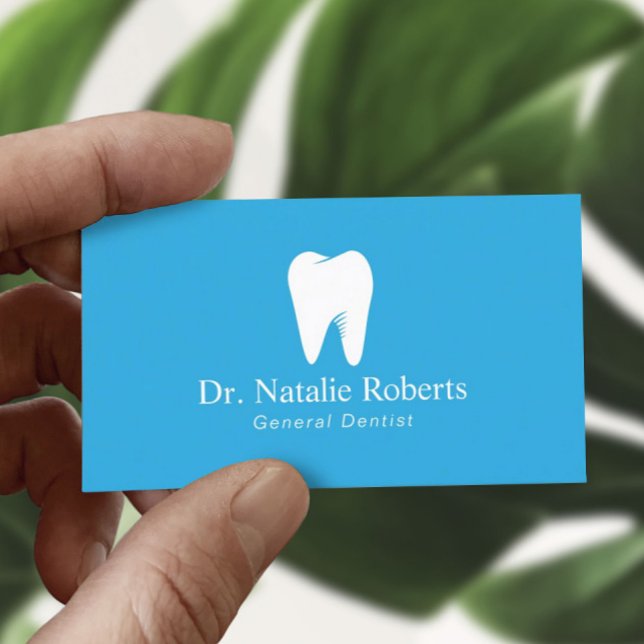 Tandvård Tandvård Logotyp Plain Himlar Blue Dentis Tidsbeställning Kort (Skapare uppladdad)