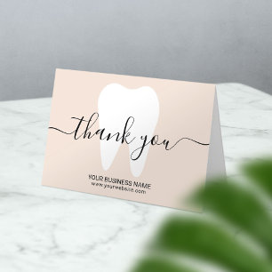 Tandvit tandtand Plain Beige Dentist Tack Kort