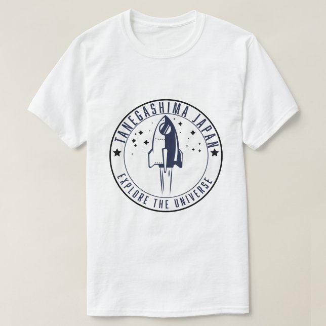Tanegashima Japan Utforska Universum  T Shirt (Design framsida)