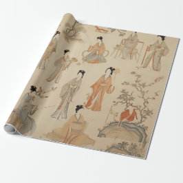 Tang Dynasty Handmaidens Gift Wrap Presentpapper