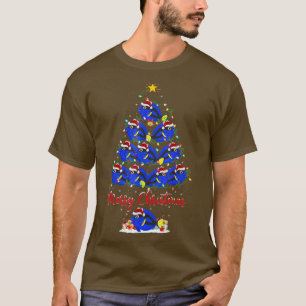 Tang Fish Älskare Matching Santa Tang Julgran T Shirt