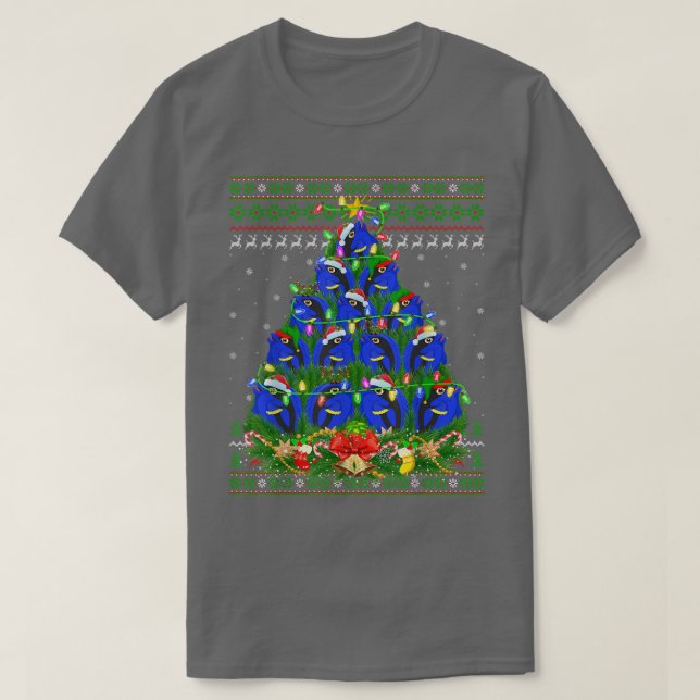 Tang Fish Julafton Lighting Träd Santa Tang Ugly C T Shirt (Design framsida)
