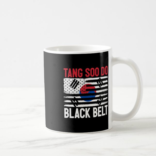 Tang Soo Do Black Bälte Karate Fighter Koreamarti Kaffemugg (Höger)