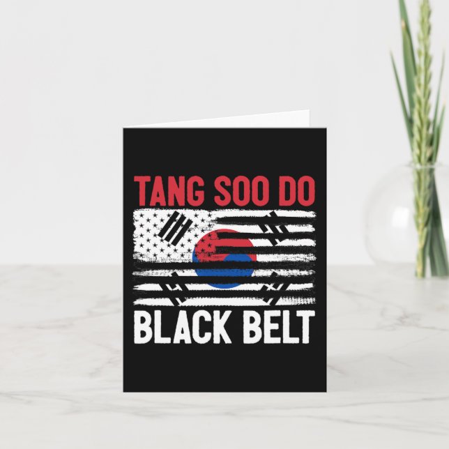 Tang Soo Do Black Bälte Karate Fighter Koreamarti Kort (Framsida)