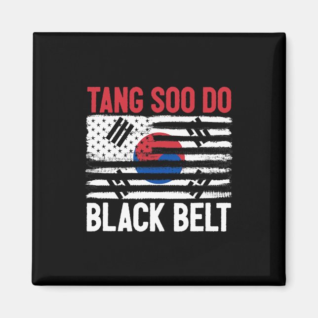 Tang Soo Do Black Bälte Karate Fighter Koreamarti Magnet (Framsidan)