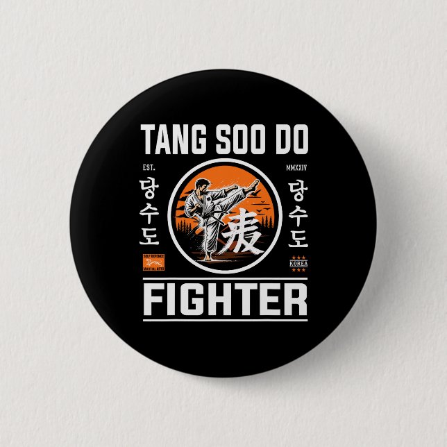 Tang Soo do Fighter - Fläkt vid koreanska Karate Knapp (Framsida)