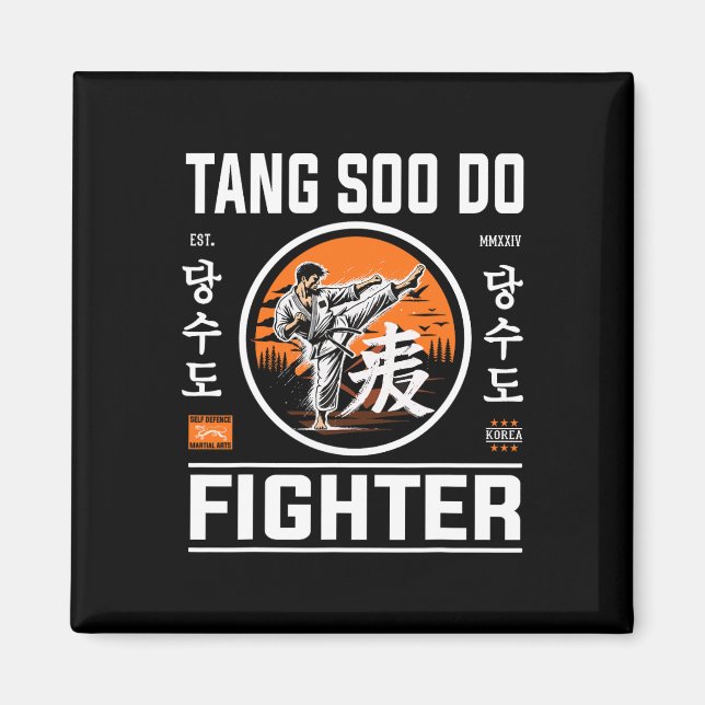 Tang Soo do Fighter - Fläkt vid koreanska Karate Magnet (Framsidan)