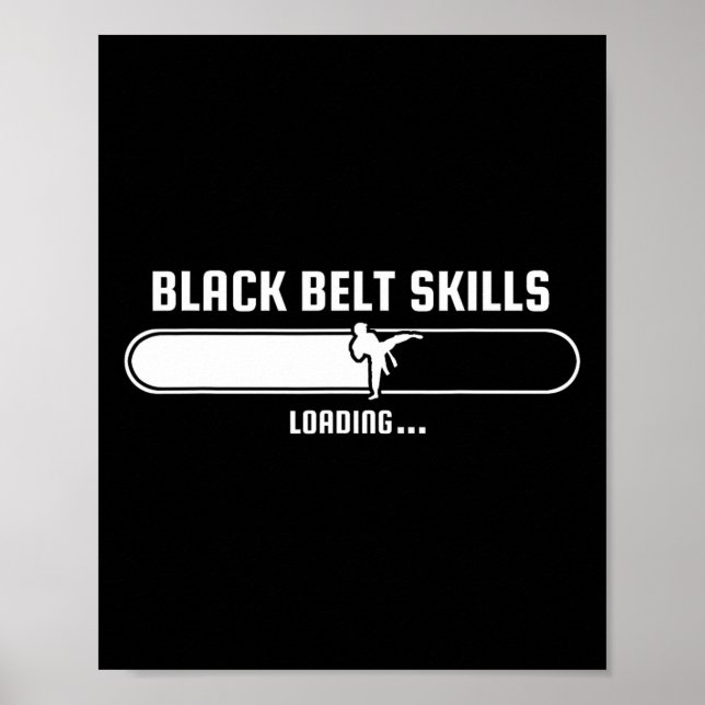 Tang Soo Do Funny Kids Black Bälte Skills Loading  Poster (Framsidan)
