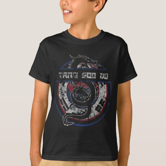 Tang Soo Do Martial Arts Gift Dragon Koreanska Fla T Shirt (Framsida)