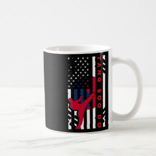 Tang Soo Do Martial Arts Karate American Flagga Wo Kaffemugg
