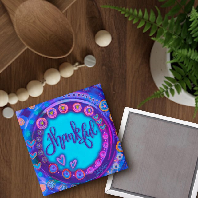 Tangebar blå hjärtan - inspirerande modern Roligt Magnet (Skapare uppladdad)