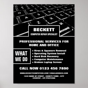 Tangentbord, Computer Repair Specialist Reklamatio Poster