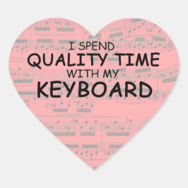 Tangentbord Heart-etikett för kvalitetstid Hjärtformat Klistermärke