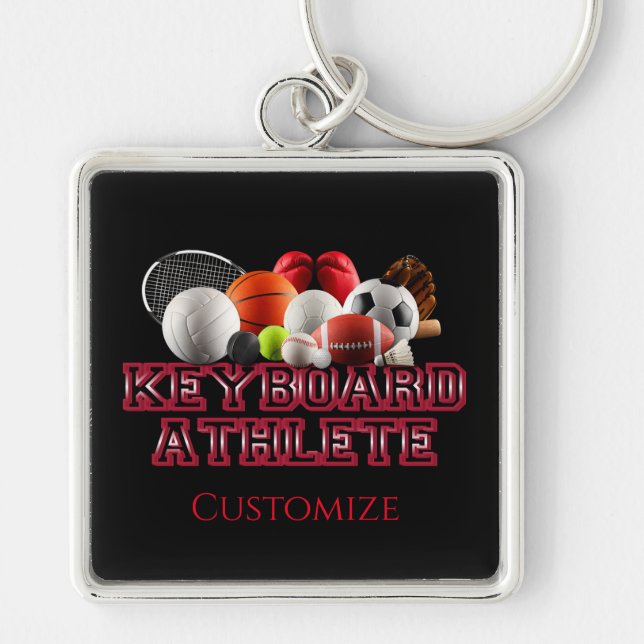 Tangentbord Idrottsman Humor Premium Nyckelring (Framsidan)