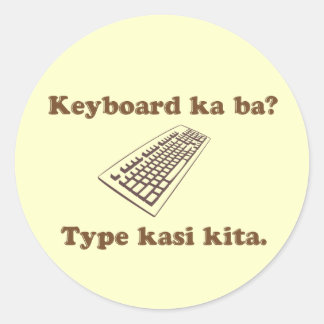 Tangentbord Ka Ba? Skriv Kita. Runt Klistermärke