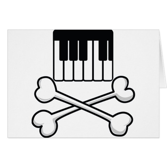 Tangentbord och Crossbones Hälsningskort (Framsidan Horizontal)