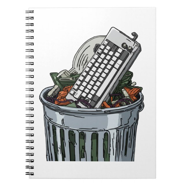 Tangentbord på soptunna anteckningsbok (Framsidan)