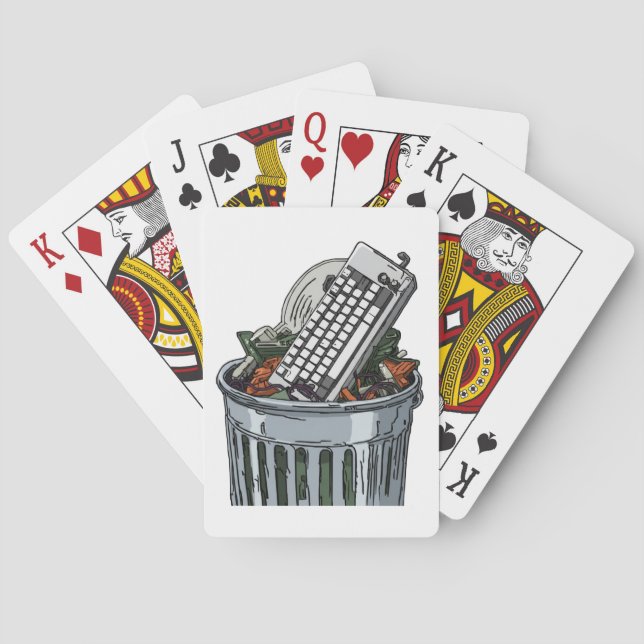 Tangentbord på soptunna casinokort (Baksidan)