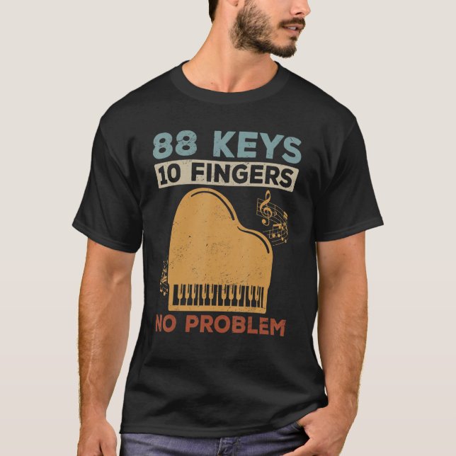 Tangentbord Pianist 88 Nycklar 10 Finger - inget p T Shirt (Framsida)