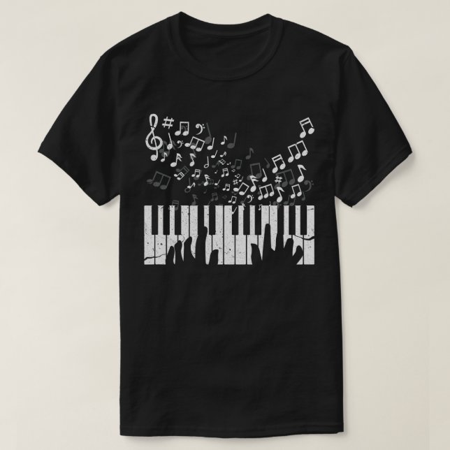Tangentbord Pianist Musician Piano Nycklar Gift T Shirt (Design framsida)