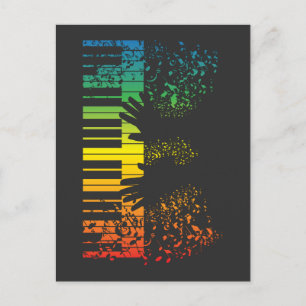 Tangentbord Piano Gift Music Musician Instrument Vykort
