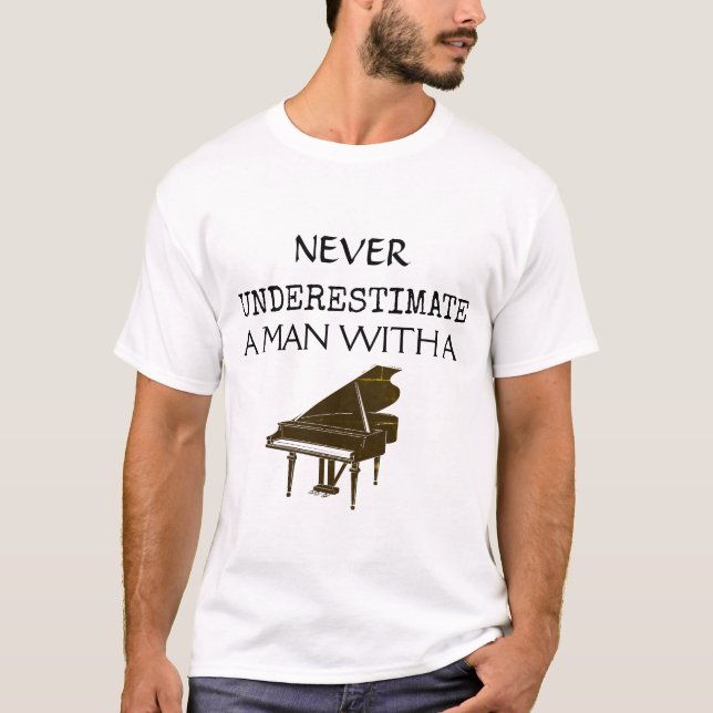 Tangentbord Piano - Pianist Musician Instrument T Shirt (Framsida)