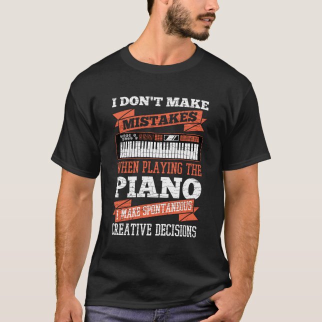 Tangentbord Piano Pianist T Shirt (Framsida)