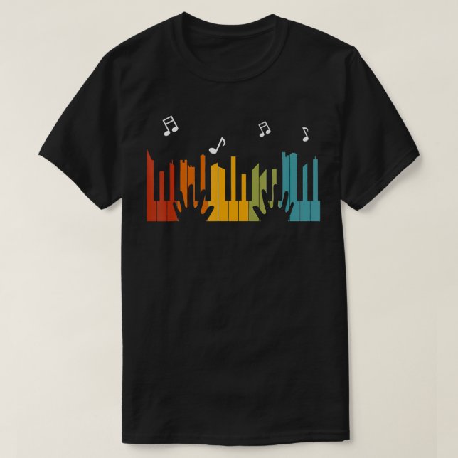 Tangentbord Piano Player Gift Piano T Shirt (Design framsida)