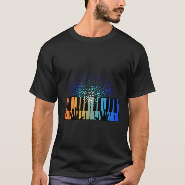 Tangentbord Piano Player Musician Keyboardist T Shirt (Framsida)