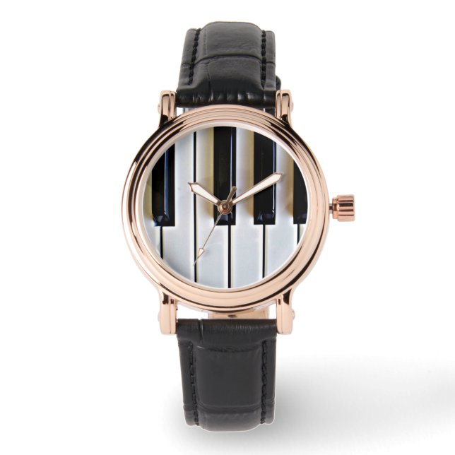 Tangentbord - Svartvit Armbandsur (Framsida)