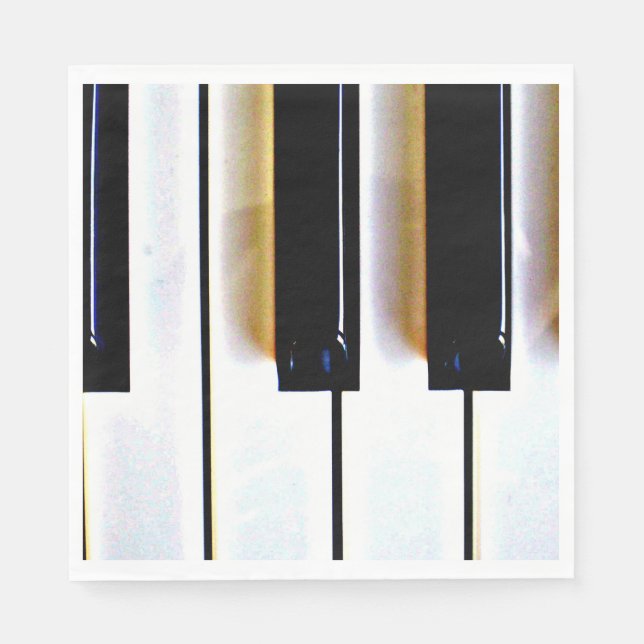 Tangentbord, svartvit nycklar pappersservett (Framsidan)