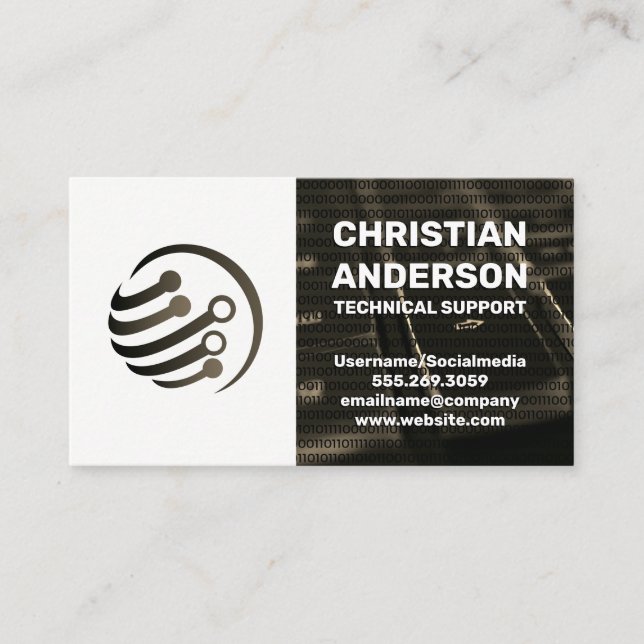 Tangentbord | Tech Circuit Globe Visitkort (Framsida)