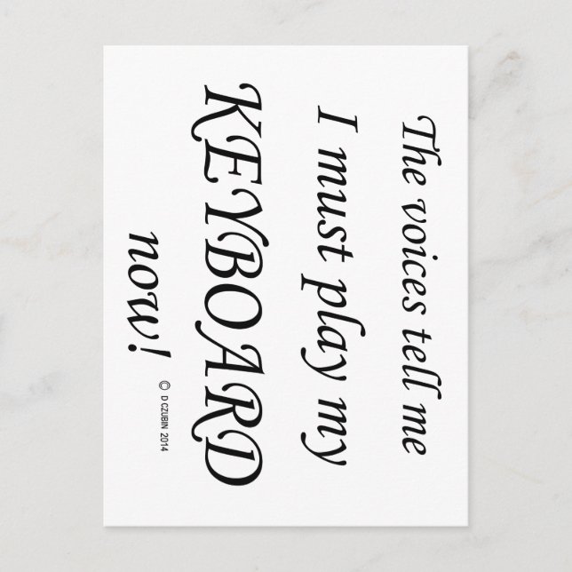 Tangentbord Voices säger att måste spela Vykort (Framsida)