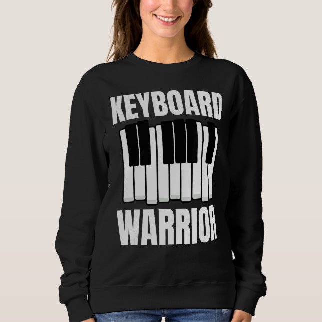 Tangentbord Warrior Synth Music Producer Synthesiz T Shirt (Framsida)