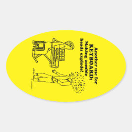 Tangentbord Zombie Explode Oval Sticker Ovalt Klistermärke