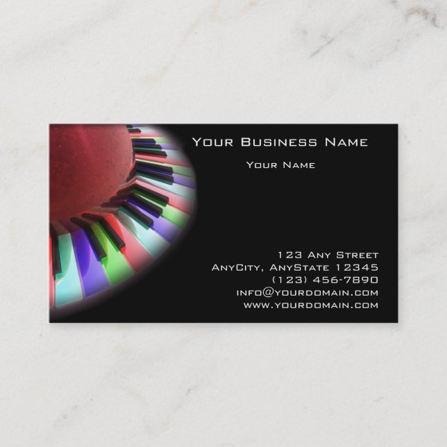 Tangentbordkaos som är ljus på svart visitkort (Framsida)