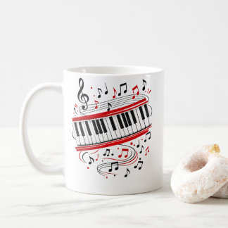 Tangentbords Piano Konst "Tangentbordsnoter" Musik Kaffemugg