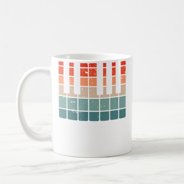 Tangentbordstema Vintage pianotangenter Kaffemugg (Vänster)