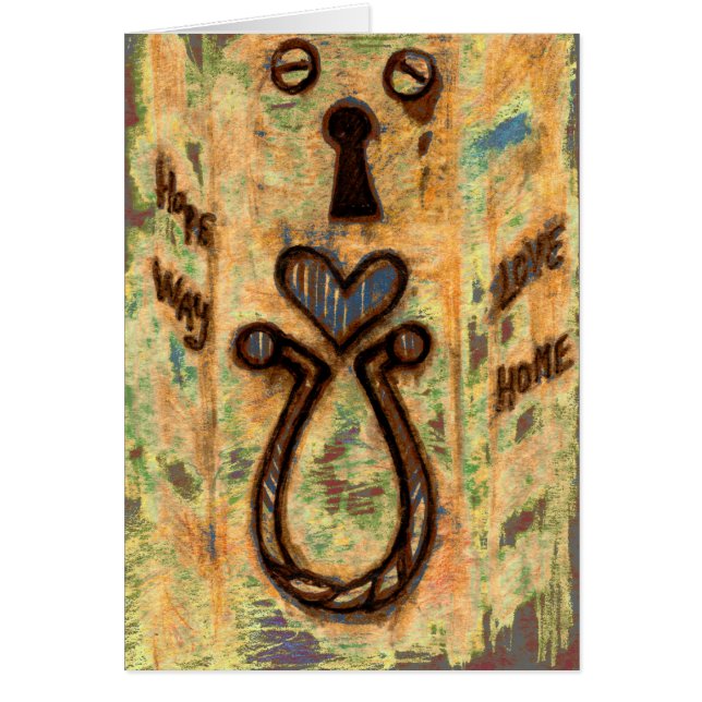 Tangenthål och hjärta hälsningskort (Framsidan)