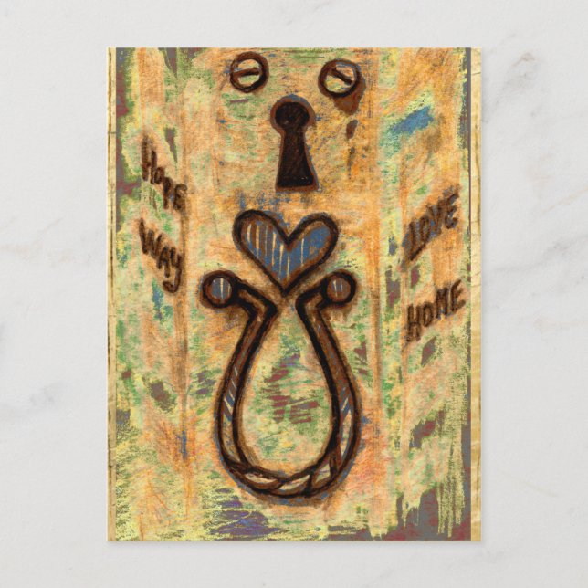 Tangenthål och hjärta vykort (Framsida)