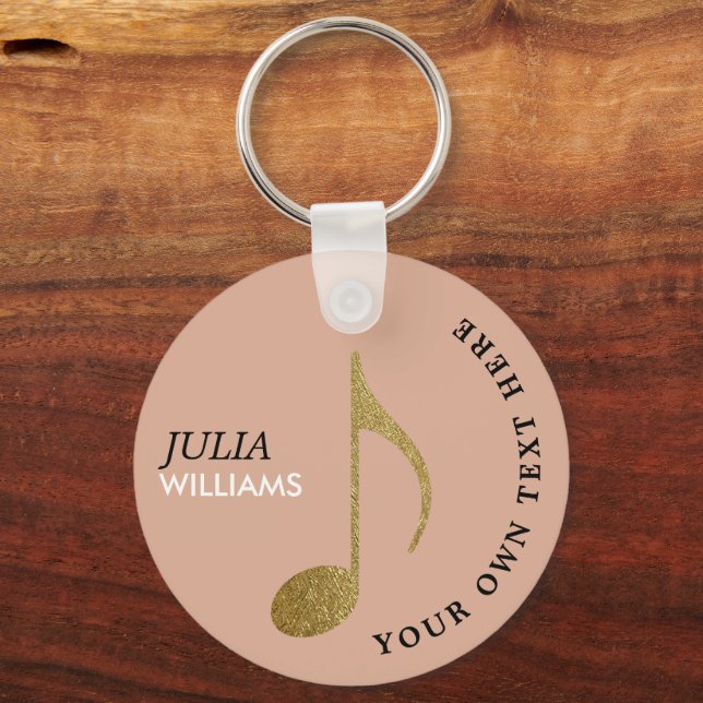 Tangentkedjan Guld Ro med Namn Nyckelring (Framsida)