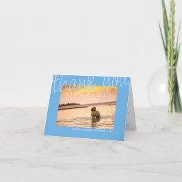 Tangentkort för Tropiskt blått Bröllop-foto Tack Kort